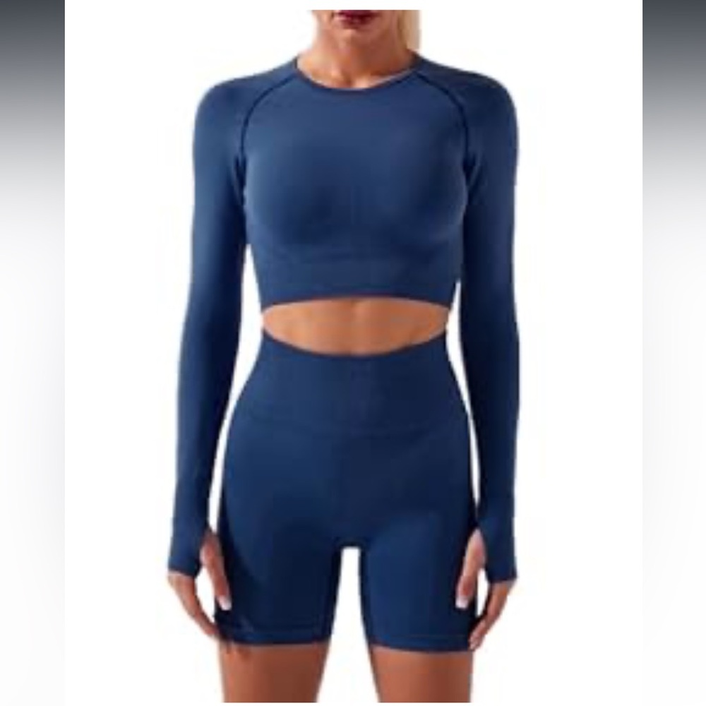 Women Seamless Yoga Outfits 2 Piece Workout Set